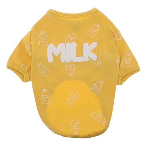 HOMOBABE 1 Stück Hundekleidung Hemd Größe Haustiere Für Kragen Outfits Welpe Hündchen Ups Züchten Baumwollhundkleidung Atmungsaktives Hundeshirt Baumwolle Yellow von HOMOBABE