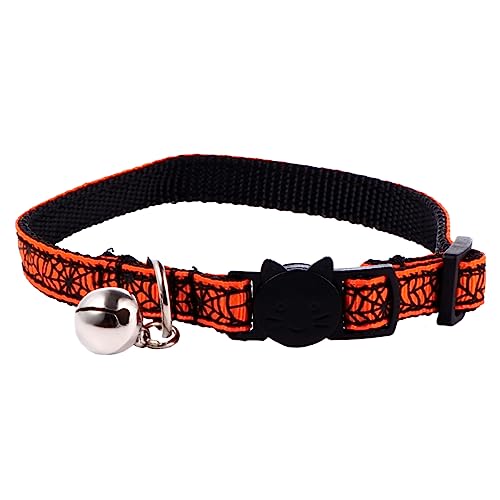 HOMOBABE 1 Stück Katzenhalsband Halloween-Kostüme für Hunde Hundehalsbänder bequem kleines hundehalsband Kleid Halloween-Welpenhalsbänder Party-Hundehalsbänder Stoff Orange von HOMOBABE