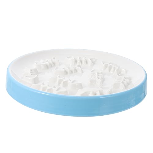 HOMOBABE 1 Stück Trainingsschüssel Essen pet Supplies Easy putz bläulich Anti-schling-näpfe Katzennäpfe Schüsseln Slow Feeder Geschirr für Katzen Slowfeeder für Hundefutter Keramik Blue von HOMOBABE