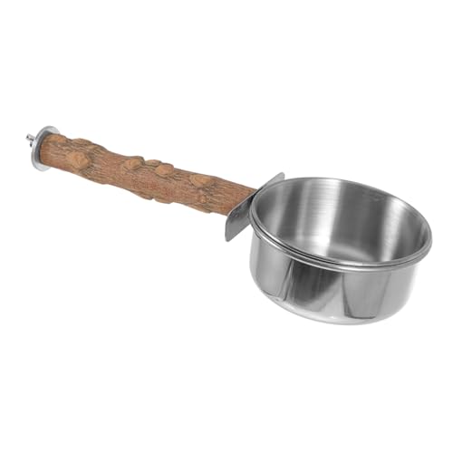 HOMOBABE 1 Stück Vogelfutterbecher vogelhaus Bird House vogelkäfige vogelnapf Schalen für Vogelfütterung Nahrungssuche Kletterständer für Vögel Vogelständer Rostfreier Stahl Brown von HOMOBABE