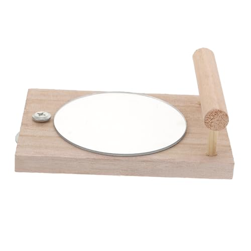 HOMOBABE 1 Stück aufstehen Vogelstangen Haustier-Vogel-Spiegel Papageiensitzstangen für mittelgroße Vögel Barsch Stand Pole Vogel Papagei Spiegel Vogelspiegel mit Holzstange hölzern Brown von HOMOBABE