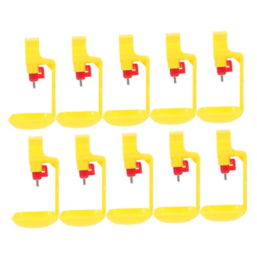 HOMOBABE 10 Stück Automatische Tränke Für Hühner Hühnerwassertrinker Automatischer Wasserspender Für Hühner Wasserspender Für Hühnerstall Hühnerwassersystem Groß Yellow Rostfreier Stahl von HOMOBABE