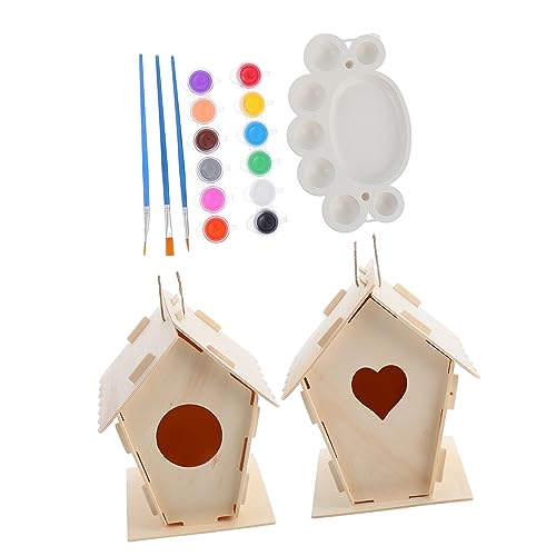 HOMOBABE 10 Stück Vogel Nest Bird House Set vogelhaus Vogelnest im Freien Vogelhäuser mit Farben Heimdekoration basteln für Bausatz Vogelkäfig für den Garten hölzern HOMOBABE 10 Stück Vogel Nest Bird House Set vogelhaus Vogelnest im Freien Vogelhäuser mit Farben Heimdekoration basteln für Bausatz Vogelkäfig für den Garten hölzern von HOMOBABE