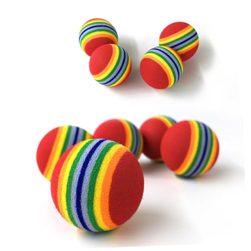 HOMOBABE 12 Stück Teiliges Eva Regenbogenball für Hunde Interaktives Kauspielzeug für Welpen Apportieren Training und Zahnen Leicht und Robust von HOMOBABE