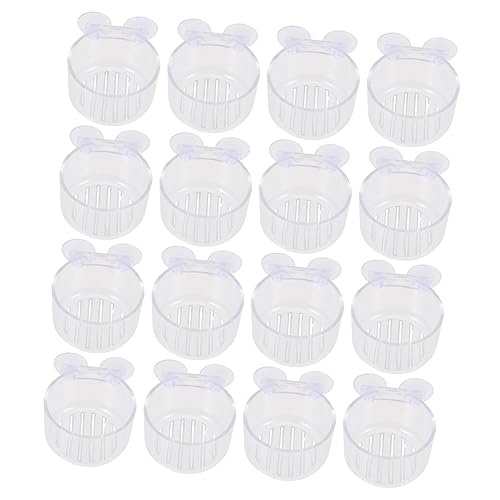 HOMOBABE 16 Stück Aquarium roter Wurmbecher Fischfutter Becherförmiger Lebensmittelhalter Aquarium Futter Aquarium Zubehör Futterbecher für Aquarienfische Futterspender für Fische Acryl von HOMOBABE