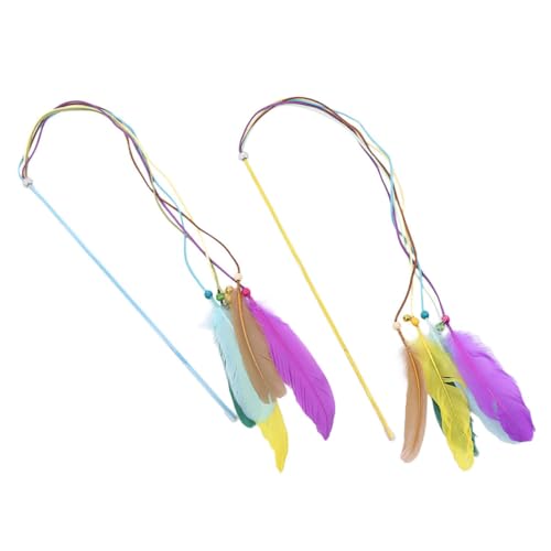 HOMOBABE 2 Stück Feder elastisches Katzenspielzeug Katzen-Teaser- Und Plüsch-Katzenspielzeug groß Quaste für Kätzchen-Sticks Zauberstäbe Geburtstagsgeschenk Plastik HOMOBABE 2 Stück Feder elastisches Katzenspielzeug Katzen-Teaser- Und Plüsch-Katzenspielzeug groß Quaste für Kätzchen-Sticks Zauberstäbe Geburtstagsgeschenk Plastik von HOMOBABE