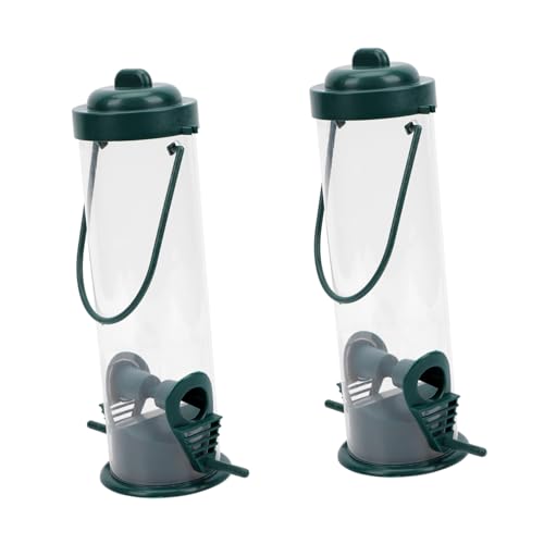HOMOBABE 2 Stück Hängende Vogelhäuschen Drinnen Samen Vogelhäuschen Zum Aufhängen Im Freien Fütterung Container Vogel Fütterer Futterspender Wild Vogelfütterer Zaun Vogelhäuschen Green Pp von HOMOBABE