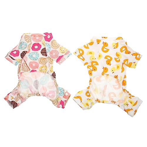 HOMOBABE 2 Stück Haustier-Pyjama Kleidung Welpenmäntel Für Kleine Hunde Winterlicher Hundeoverall Warmes Haustierkostüm Hunde-Pyjama Haustier Hund Pyjama Overalls Für Haustiere Baumwolle von HOMOBABE
