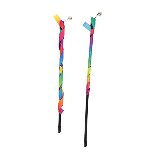 HOMOBABE 2 Stück Katzen-Teaser interaktives katzenspielzeug Interactive cat Toy cat spielsachen für Katzen Katzenminze Kätzchen Versorgung verschleißfester Katzenstab pp Colorful von HOMOBABE