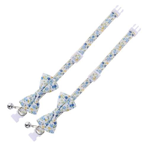 HOMOBABE 2 Stück Katzenhalsband Binden Glocke Bogen Kragen Klein Verstellbares Hundehalsband Katze Dekoratives Kätzchenhalsband Verstellbares Halsband Für Hund Polyester-Nylon von HOMOBABE