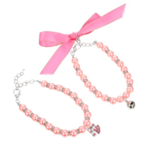 HOMOBABE 2 Stück Katzenhalsband Haustier Dekoration Karikatur Sterling Reiz groß mit Welpe Perlenkette Katzenhalsbänder für Mädchenkatzen Katze Halsverzierung Legierung Rosa HOMOBABE 2 Stück Katzenhalsband Haustier Dekoration Karikatur Sterling Reiz groß mit Welpe Perlenkette Katzenhalsbänder für Mädchenkatzen Katze Halsverzierung Legierung Rosa von HOMOBABE