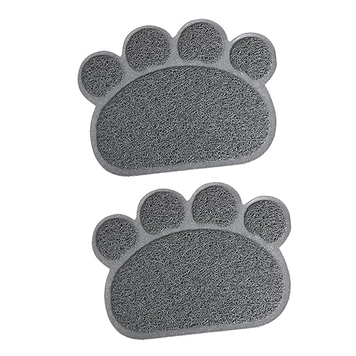 HOMOBABE 2 Stück Katzenmatte Katzensachen Essen Haustier Katze Geschirr Matte Waschbar Wasserdicht Fütterung Wasserabweisende Einstreumatte Katze Für Futter Und Wasser Verdickt PVC Grey von HOMOBABE
