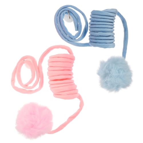 HOMOBABE 2 Stück Katzenspielzeug Katzenplüsch Kätzchen Ball Katze Wohnungskatzen Kätzchen Zubehör Plüsch-katzentür- Lustiges Katzenfederspielzeug Katzentür von HOMOBABE