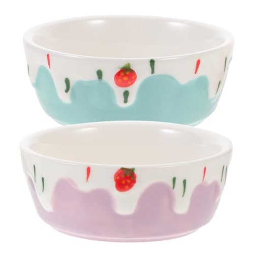 HOMOBABE 2 Stück Keramik Futter Wassernapf für Meerschweinchen Kaninchen Hamster Igel rutschfest Anti spritzend Robust Kleine Futterschale für Kleintiere Langlebig Stilvolles Design Gesund von HOMOBABE