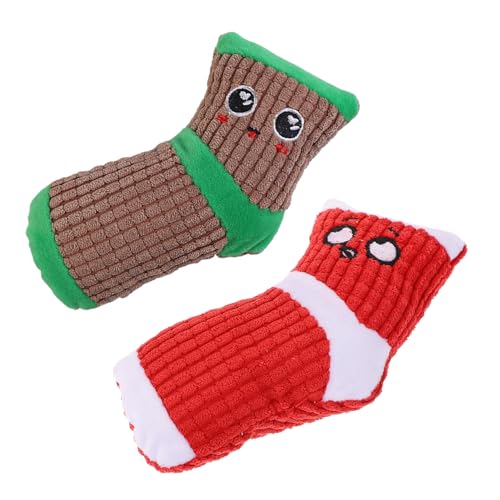 HOMOBABE 2stücke Plüschsocken Spielzeug Für Hunde Interaktives Quietschspielzeug Für Welpen Und Kleine Hunde Fördert Das Kauen Und Zahnpflege Zufällige Farben von HOMOBABE
