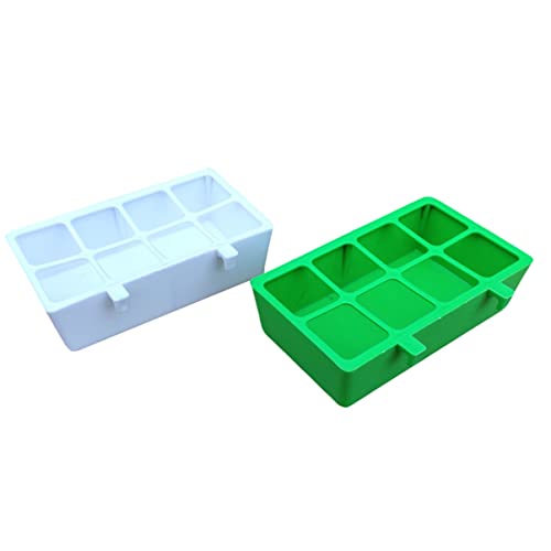 HOMOBABE 2 Stück Lebensmittelbox Mit Acht Gittern Gericht Fütterung Behälter Für Lebensmittel Langlebiges Vogelhäuschen Wildvogel Papageienversorgung Taubenzufuhr Vogelfütterer Green Pp von HOMOBABE