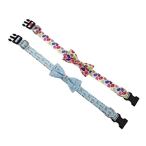 HOMOBABE 2 Stück Ostern hundehalsband Körperpflege Kragen Katzenhalsband Ostern Hundezubehör dekoratives Haustierhalsband mit Schleife Haustierhalsband mit Fliege Haustierbedarf Stoff von HOMOBABE