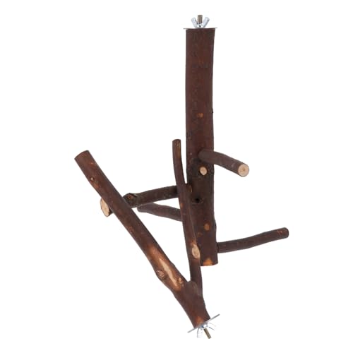 HOMOBABE 2 Stück Papagei Kauspielzeug Holz holzspielzeug Krallenschleifstange Vogelkäfigzubehör für Kanarienvögel Papageienspielständer Papagei stehende Stange hölzern Brown von HOMOBABE