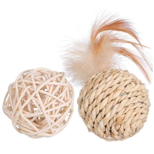 HOMOBABE 2 Stück Rattan Bell Ball Spielzeugbälle für Katzen Innenkatzen Katze Rattan Bälle drinnen Gewebte katzenspielzeug Interaktives Kätzchenspielzeug Katzen beißen HOMOBABE 2 Stück Rattan Bell Ball Spielzeugbälle für Katzen Innenkatzen Katze Rattan Bälle drinnen Gewebte katzenspielzeug Interaktives Kätzchenspielzeug Katzen beißen von HOMOBABE