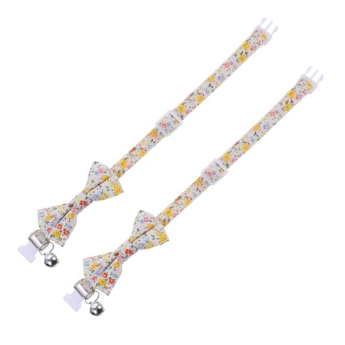 HOMOBABE 2 Stück entzückender Katzenkragen Animal Party tierische bescherung Haustier-Schleifenhalsband Post Hund Glocke Katzenhalsband mit Fliege Kätzchenhalsband Polyester-Nylon von HOMOBABE