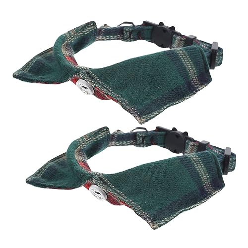 HOMOBABE 2 Stück verstellbares Katzenhalsband Katzenhalsbänder für Mädchenkatzen Katzenminze sicherheitsschloss Kitten Katzenhalsband mit Glöckchenschleife für Tuch von HOMOBABE