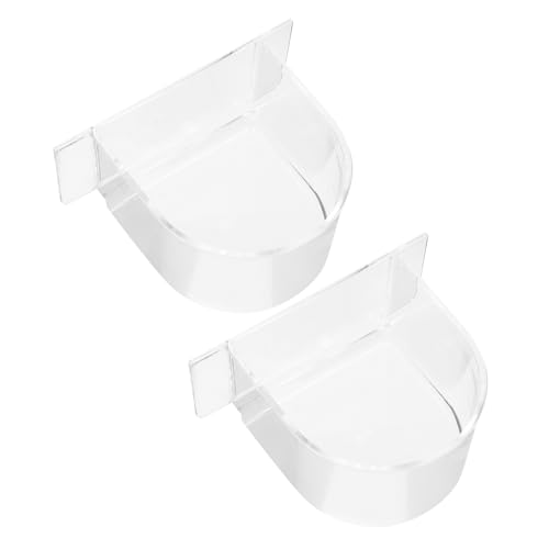 HOMOBABE 2 Stücke Accessoires für Vogelfuttertanks Vogelhäuschen im Freien füttern Kreis Vogelgeschirr für Käfig halb Vogelfutterfuttermittel Futtervogel Plastik Transparent von HOMOBABE
