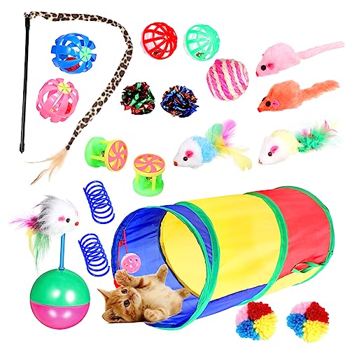 HOMOBABE 20 Stück Katzenspielzeug Interactive cat Toy cat Springs spielsachen für Katzen cat Tunnel katzenball Katzenhaus Katzentunnel für Kätzchen Katzenbälle Stoff von HOMOBABE