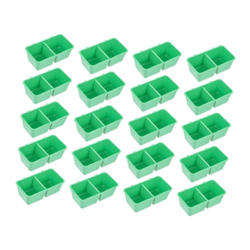 HOMOBABE 20 Stück Vogeltränke Futterspender für Haustiere Talg-Vogelfutterkuchen vogelfutterstation Vogelkäfigzubehör Vogelwassernapf aus Kunststoff Futtermittel für Vögel Plastik Green von HOMOBABE
