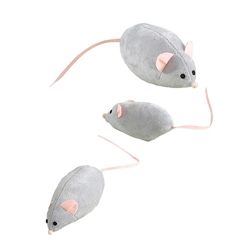 HOMOBABE 3 Stück Katzen- Und Mausspielzeug Die Quietschen Winzig Katzenspielzeug Für Haustiere Katzen-Teaser-mäuse- Katzentröstendes Pp Grey von HOMOBABE