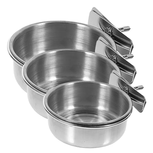HOMOBABE 3 Stück Papageienzubehör Futterspender Vogelhäuschen Für Kleine Vögel Flasche Wasser Hängenden Vogelhäuschen Käfig Coop Wachtel Hydro Taube Silver Rostfreier Stahl von HOMOBABE
