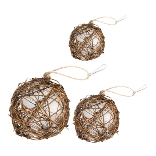 HOMOBABE 3 Stück Teiliges Set Vogelnest Materialball für Wildvögel DIY Vogelnest Zubehör für Gartenprojekte Handgefertigt mit Natürlichen Materialien für Vogelhäuser und Nistplätze von HOMOBABE