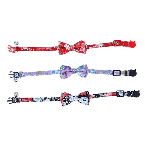 HOMOBABE 3stücke Teiliges Katzenhalsband Mit Glocken Und Schleife Verstellbares Atmungsaktives Für Dekoriert Mit Blumenmuster Für Stilvolle Haustiere HOMOBABE 3stücke Teiliges Katzenhalsband Mit Glocken Und Schleife Verstellbares Atmungsaktives Für Dekoriert Mit Blumenmuster Für Stilvolle Haustiere von HOMOBABE