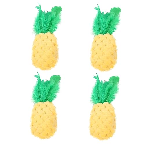 HOMOBABE 4 Stück Ananas -Plüschspielzeug für Wohnungskatzen drinnen Kätzchen Katzenminze Katzenspielzeug interaktiv für Katze Feder Yellow HOMOBABE 4 Stück Ananas -Plüschspielzeug für Wohnungskatzen drinnen Kätzchen Katzenminze Katzenspielzeug interaktiv für Katze Feder Yellow von HOMOBABE