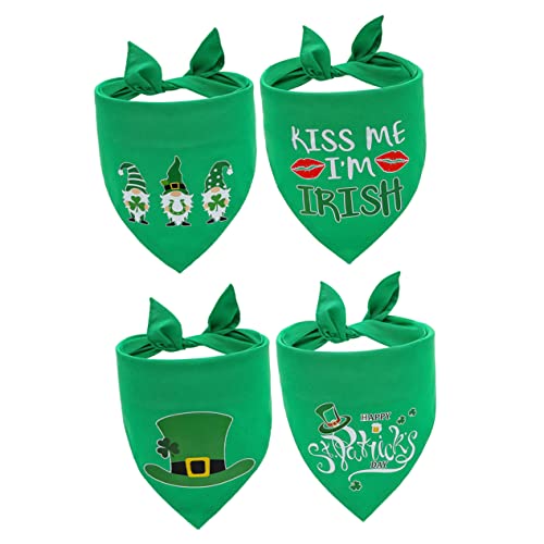 HOMOBABE 4 Stück Dreieckstuch für Haustiere Welpen Pads PIPI-Pads für Hunde Hundehalsband für St Patrick's Day Grünfarbenes Hundehalsband Dreieckstuch für Hunde Patrick Hundeschal von HOMOBABE