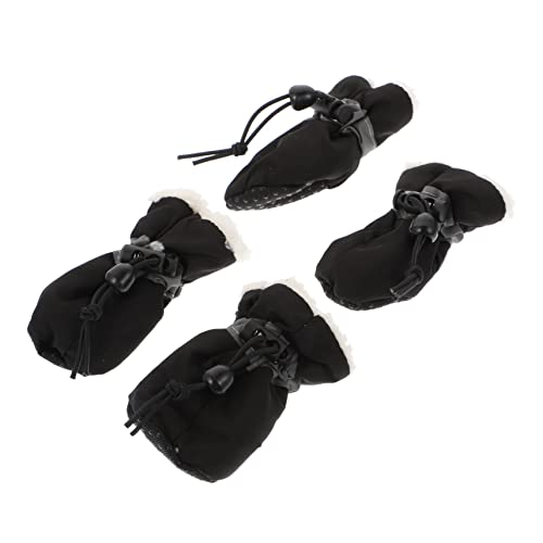 HOMOBABE 4 Stück Haustier Schuhüberzüge Schuhsohlenschutz Hunde Schneestiefel Pfotenschutz Warme Schuhe Pfotenschutz Welpenschuhe Katzenschuhe Outdoor Haustierschuhe rutschfeste von HOMOBABE