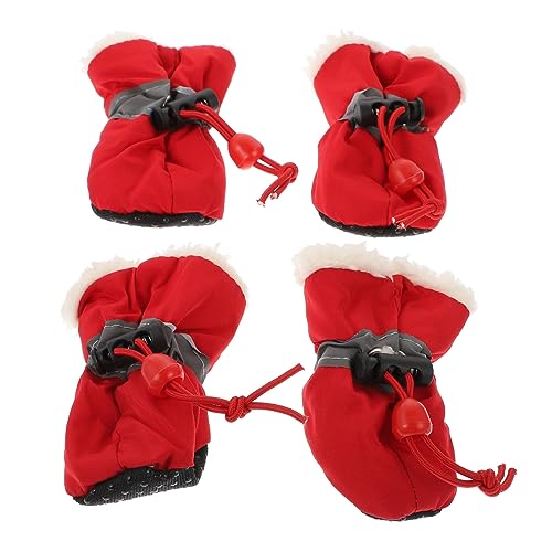 HOMOBABE 4 Stück Haustier Schuhüberzüge Warme Schuhe Hunde Hoodie Sohlenschutz Fellpflege Für Katzen Katzenschermaschine Modische Turnschuhe Haustierbedarf rutschfeste Hundeschuhe von HOMOBABE