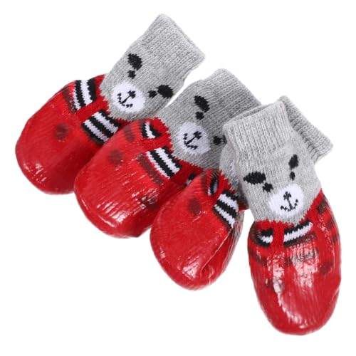HOMOBABE 4 Stück Haustierschuhe Bausatz Pfoten Greifer Welpe Hausschuhe Hund Stiefeletten Schutz Tragbare Socken Für Haustiere Kompakte Baumwollsocken Rot Baumwolle HOMOBABE 4 Stück Haustierschuhe Bausatz Pfoten Greifer Welpe Hausschuhe Hund Stiefeletten Schutz Tragbare Socken Für Haustiere Kompakte Baumwollsocken Rot Baumwolle von HOMOBABE
