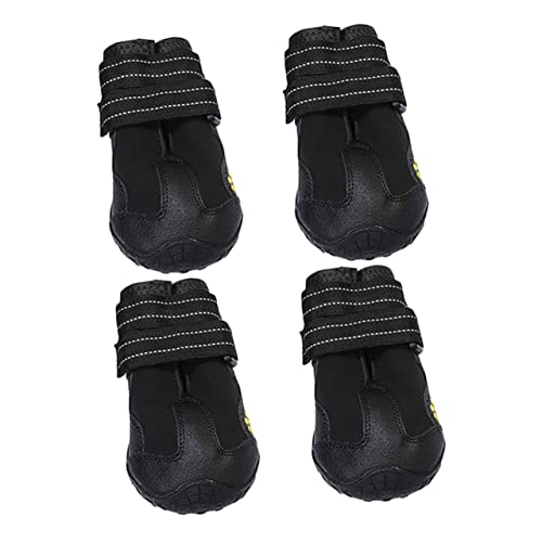 HOMOBABE 4 Stück Haustierschuhe Für Hunde Groß Hundeschuhe wasserdichte Hundestiefel Griff Hundeschuhe Für Heißes Pflaster Kleine Hundebereich Schuhschutz Schuhhund Tragen Welpe Stoff Black von HOMOBABE