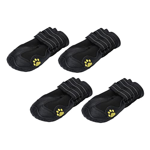 HOMOBABE 4 Stück Haustierschuhe Greifer Schuhe für heiße Straßen Beschützer Hund für Pfoten hundeschuhe hundepflege Hundepfotenabdeckung verschleißfeste Stiefel für Haustiere Gummi Black von HOMOBABE