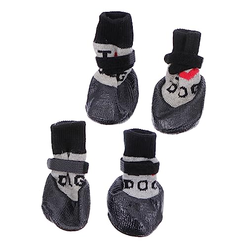 HOMOBABE 4 Stück Haustierschuhe Hundekleidung Schuhe Wolle Hundesocken rutschfeste Hundestiefel Hundepfotenschutz Hundesocken Haustierstiefel Haustiersocken Haustierpfotenschutz von HOMOBABE
