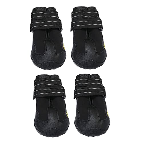 HOMOBABE 4 Stück Haustierschuhe Pfote für Hunde Hundestiefel für kleine Hunde groß Griffe hundeschuhe Dog Shoes verschleißfeste Welpenschuhe Anti-Rutsch-Schuhe für Haustiere Stoff Black von HOMOBABE
