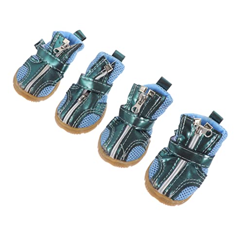 HOMOBABE 4 Stück Haustierschuhe Pfotenschuhe für Welpen Hundestiefel für kleine Hunde hundeschuhe hundekleidung hundekleider hundebekleidung Hund warme Schuhe Haustierbedarf Pu Blue von HOMOBABE