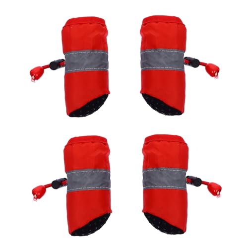 HOMOBABE 4 Stück Weihnachtshaustierschuhe Hundestiefel Hundeschuhe Abziehen Und Aufkleben Hundeschuhe Für Heißes Pflaster Hund Schuh Abdeckung Hündchen Pfoten Schuhhund Schuhe Für Hunde Rot von HOMOBABE