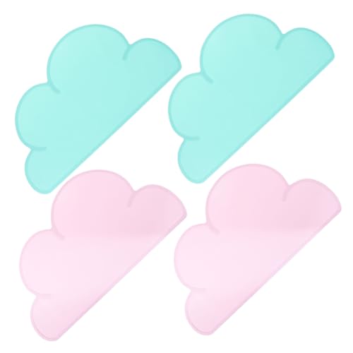HOMOBABE 4 Stück Welpen-futternapf-Matte, Rutschfestes Haustier-tischset, Silikon-Wolke-hundenapf-Matte von HOMOBABE