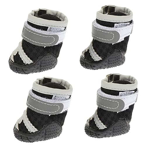 HOMOBABE 4 Stück pet net Schuhe Beschützer Hundeschuhe für heißes Pflaster Traktion Mesh-Schuhe für Hunde Paws pfotenschutz Dog Shoes Welpenschuhe Anti-Rutsch-Schuhe für Welpen Gittergewebe von HOMOBABE