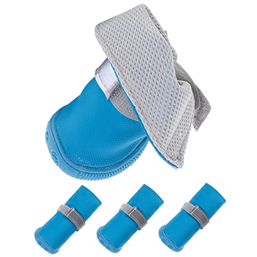HOMOBABE 4 Stück rutschfeste Schuhe Für Haustiere Hundestiefel Pfote Körperpflege Groß Griff Hundeschuhe Welpenhaustierschuhe Praktische Hundebereich Haustierschuhe Für Regen Blue Haut von HOMOBABE