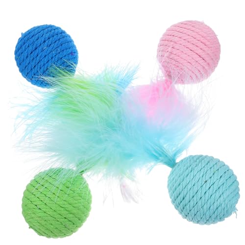 HOMOBABE 4 Stück zum Necken von Katzen Ball Katzenspielzeug Interaktives für Katzen interaktives katzenspielzeug Interactive cat Toy zahnspielzeug für kätzchen Feder HOMOBABE 4 Stück zum Necken von Katzen Ball Katzenspielzeug Interaktives für Katzen interaktives katzenspielzeug Interactive cat Toy zahnspielzeug für kätzchen Feder von HOMOBABE