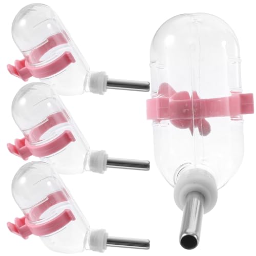 HOMOBABE 4Stücke Trinkflasche für Haustiere Automatischer Wasserspender für Hamster mit Transparente Anzeige und Auslaufschutz für Käfige und Unterwegs von HOMOBABE