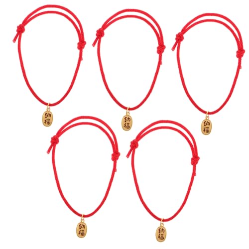 HOMOBABE 5 Stück Handgemachte Haustier Halskette Teiliges Einstellbarer Roter Seil Kragen für Katzen und Hunde Glücksbringer Schmuck Handgewebt Stylisches Zubehör für Kleine Haustiere HOMOBABE 5 Stück Handgemachte Haustier Halskette Teiliges Einstellbarer Roter Seil Kragen für Katzen und Hunde Glücksbringer Schmuck Handgewebt Stylisches Zubehör für Kleine Haustiere von HOMOBABE