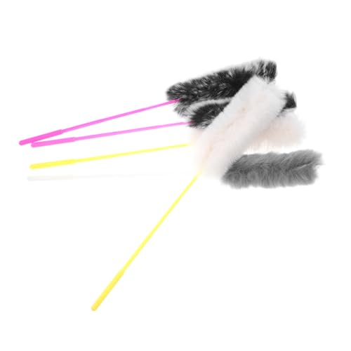 HOMOBABE 5 Stück Schnur Katzen-Teaser Kitten Funny Toys Katzenangel Katzenstäbe für Wohnungskatzen Katzenstockspielzeug Zauberstab Katzenspielzeug Katzentrainingsstab von HOMOBABE